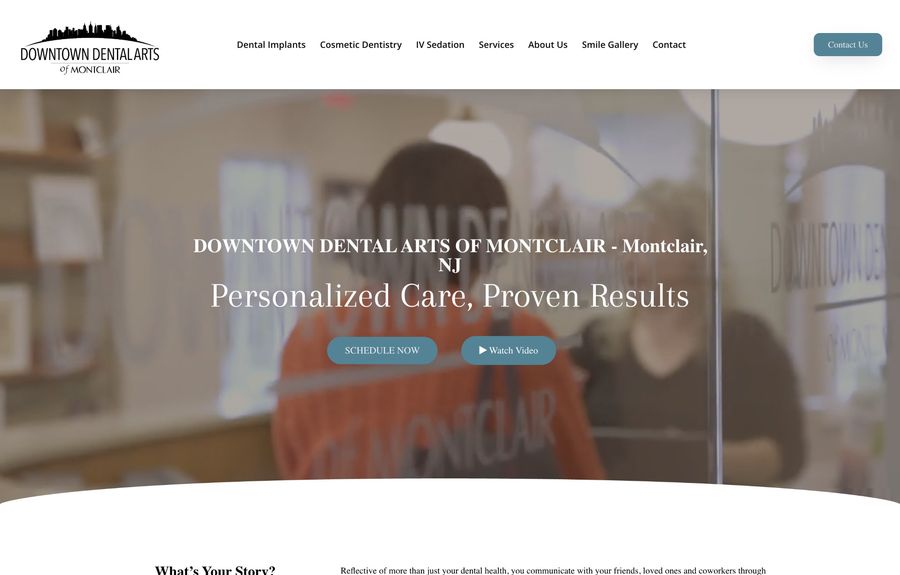 Downtown Dental Arts of Montclair website