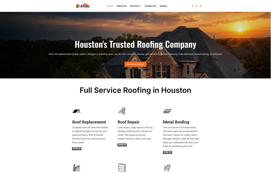 Steel Roofing website